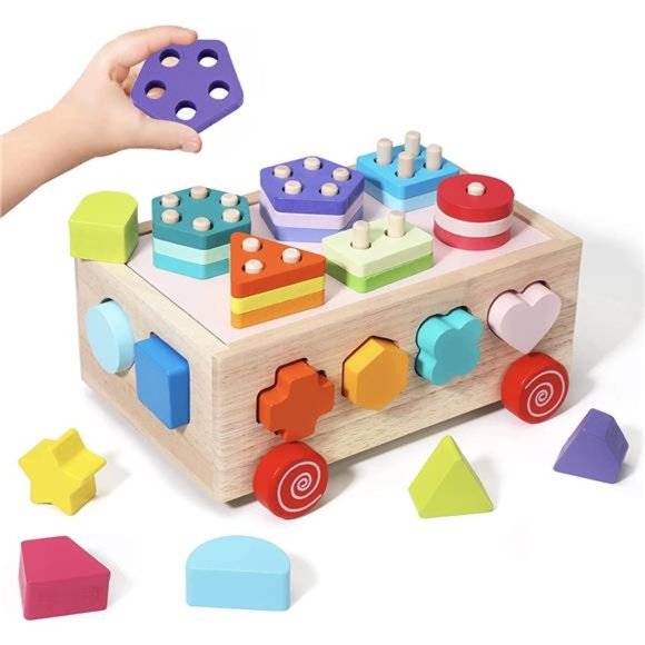 Toys Montessori Toys For 2 Year Old Toddlers Wooden Shape Sorter